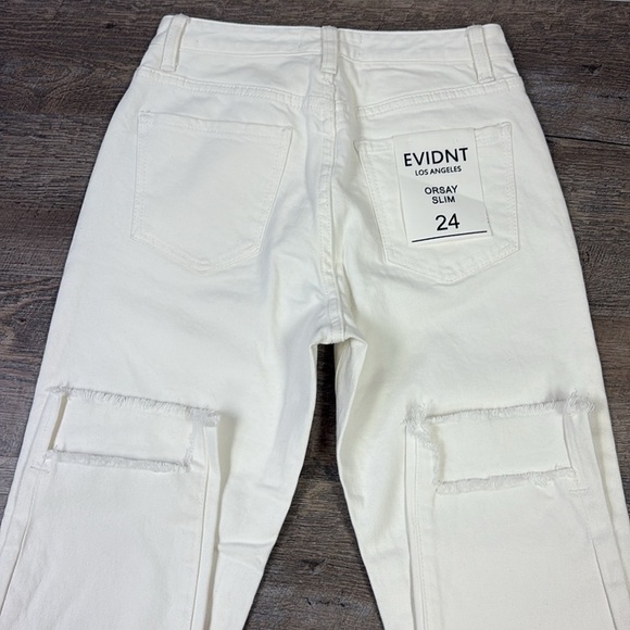 NEW EVIDNT ORSAY SLIM  High Rise Cropped Notched Ankle Jeans 24 - Picture 2 of 9